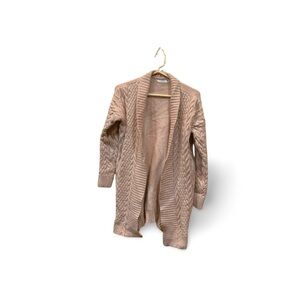 RESERVED Pink Cable Knit Duster Cardigan Sweater S | Open Front Shawl Collar
